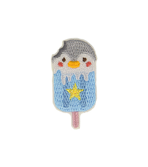 Lot de 3 écussons thermocollants animaux glaces pingouin 2,1cm x 4,2cm