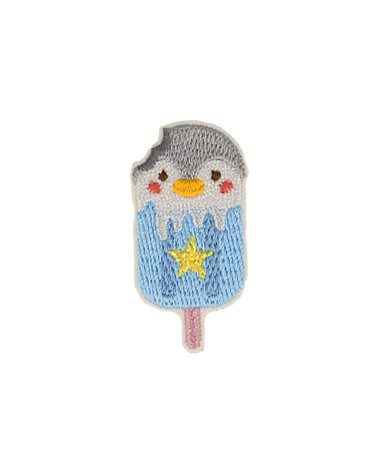 Set of 3 iron-on patches ice cream animals penguin 2.1cm x 4.2cm