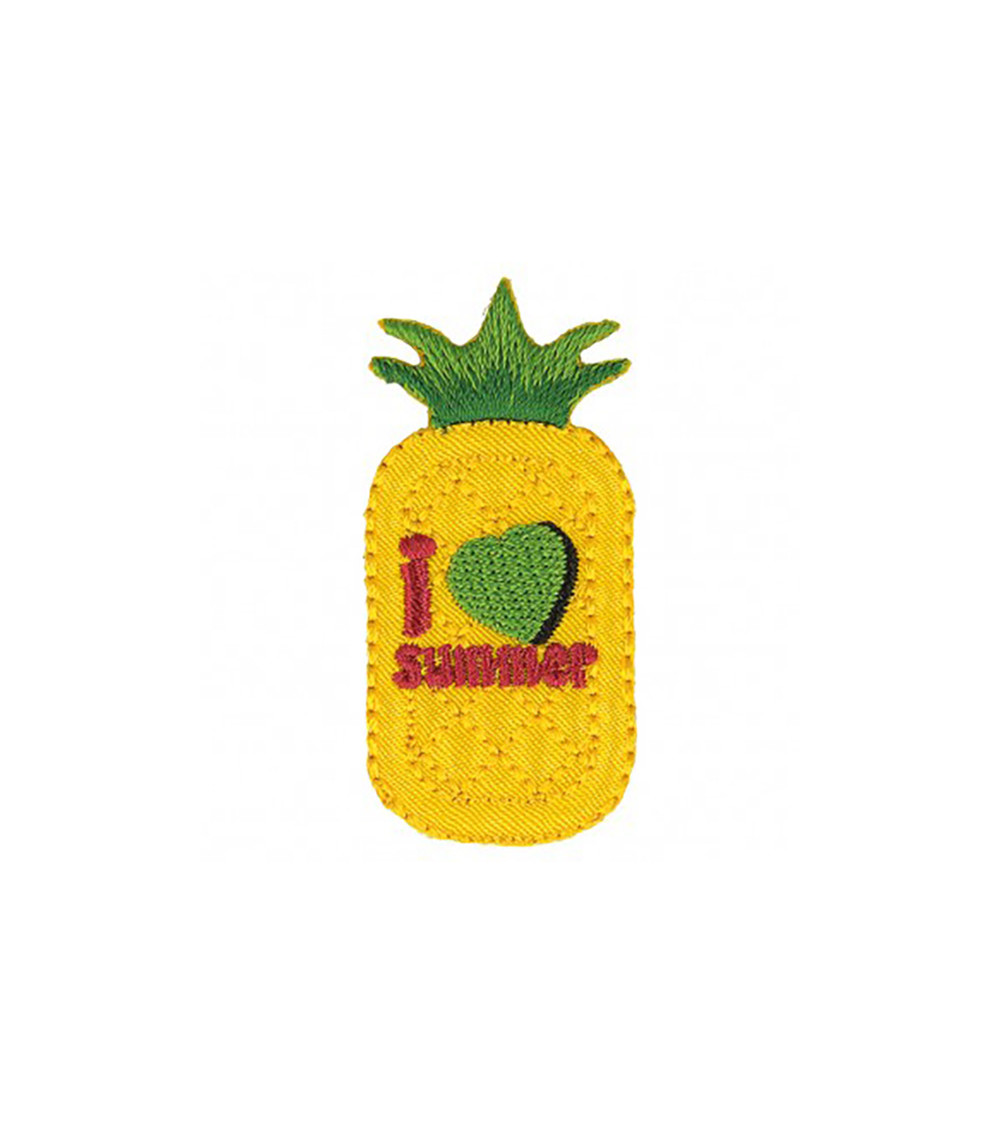 Lot de 3 écussons thermocollants ananas 2,5x5cm