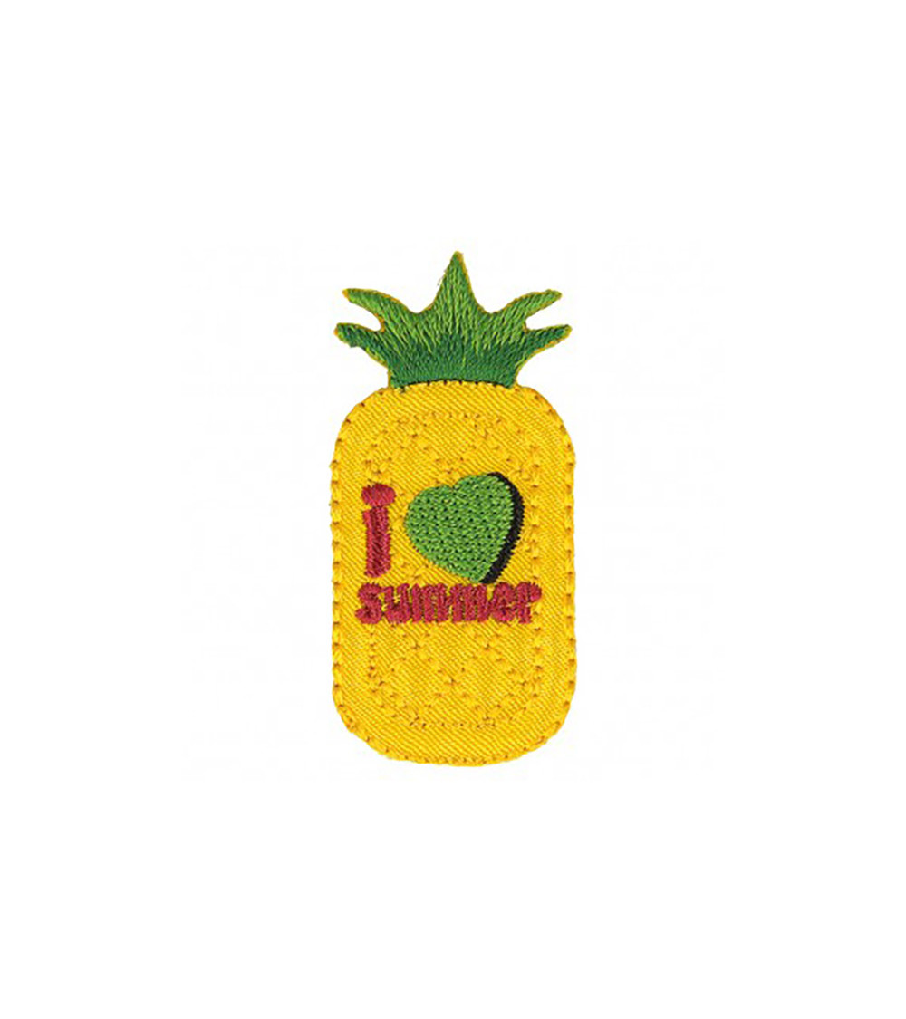 Set di 3 toppe termoadesive con ananas 2,5x5 cm