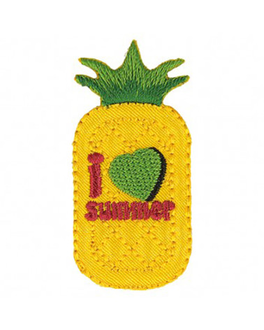 Set di 3 toppe termoadesive con ananas 2,5x5 cm