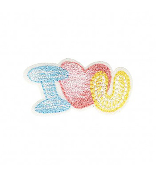 Set of 3 iron-on patches iloveu 3x2cm