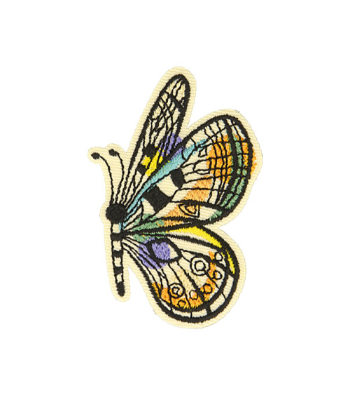 Lot de 3 écussons thermocollants couleur nature papillon 4,5cm x 5cm