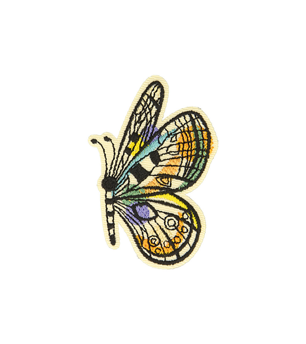 Set of 3 iron-on patches in natural color butterfly 4.5cm x 5cm