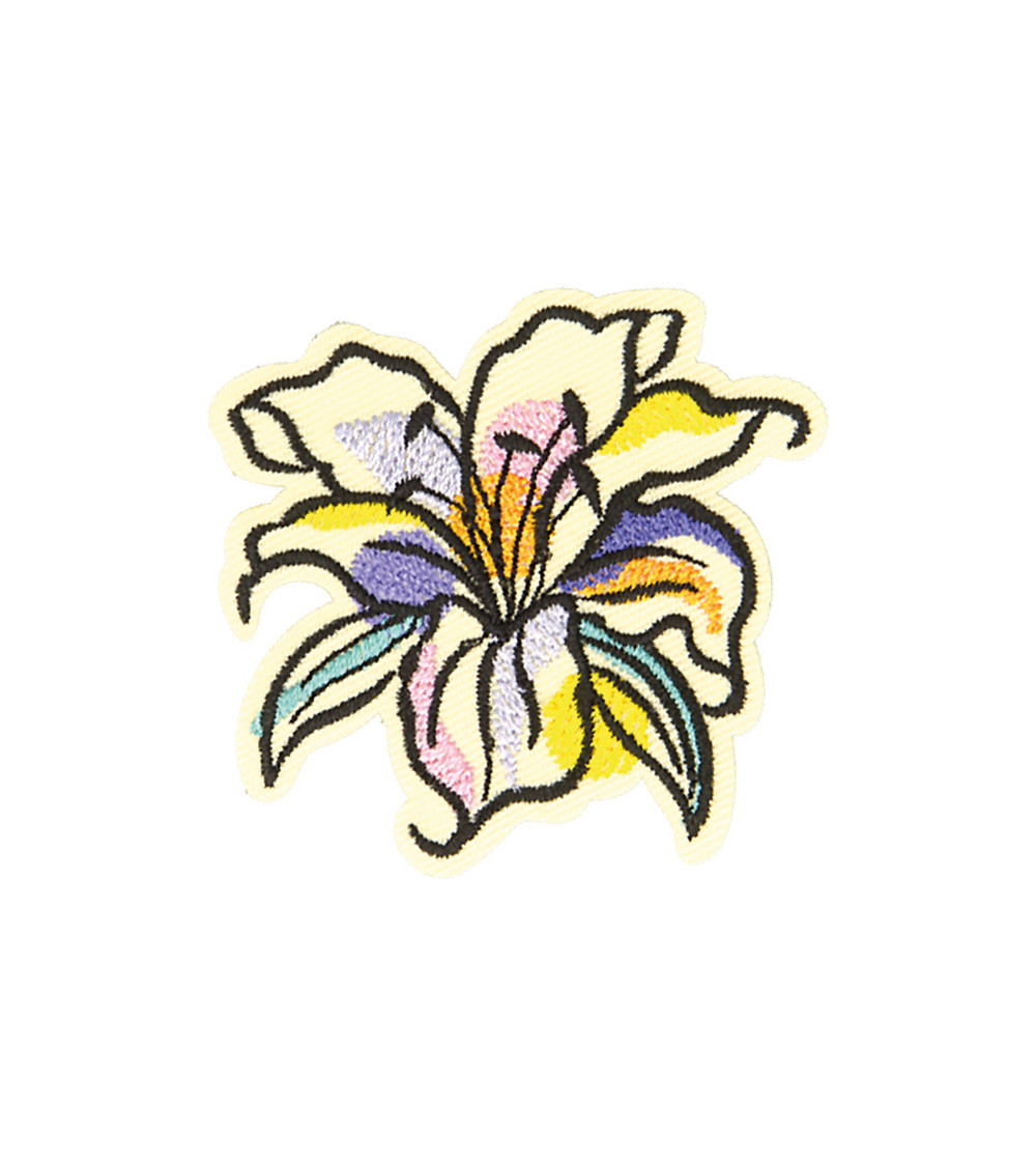 Set di 3 toppe termoadesive di colore naturale ibisco 4,8 cm x 4,7 cm