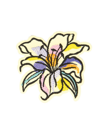 Set di 3 toppe termoadesive di colore naturale ibisco 4,8 cm x 4,7 cm
