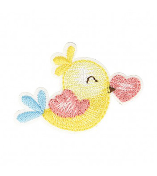 Set of 3 bird iron-on patches 4x4cm