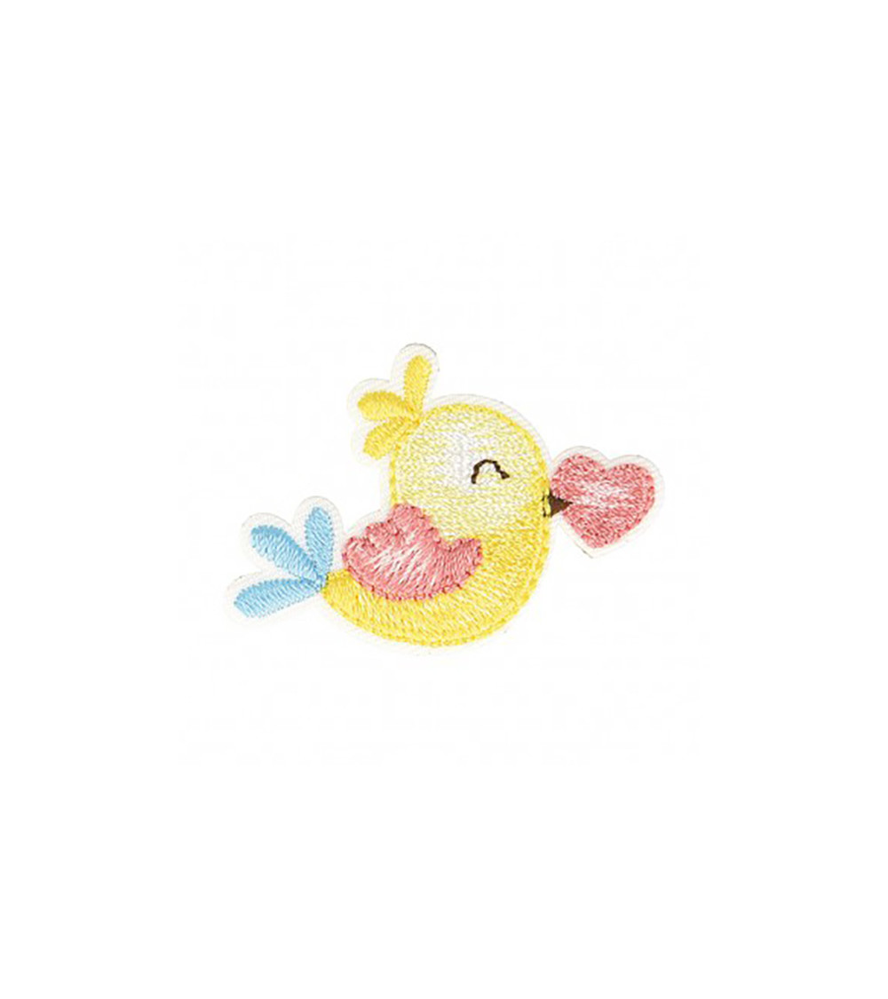 Set of 3 iron-on bird badges 4x4cm