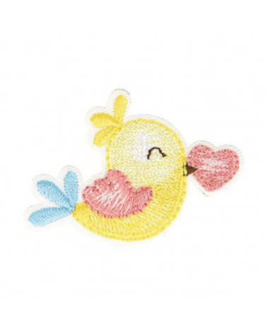 Set of 3 iron-on bird badges 4x4cm