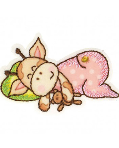 Set of 3 cute giraffe cuddly iron-on patches 6.5x3cm