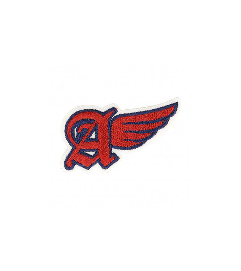 Set of 3 iron-on badges A with red wings 3.5x2cm