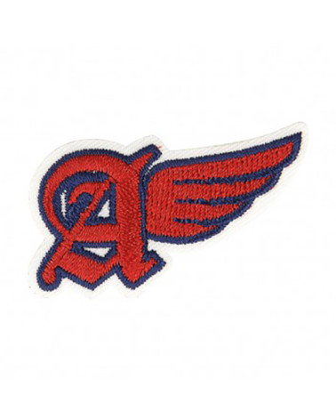Set of 3 iron-on badges A with red wings 3.5x2cm