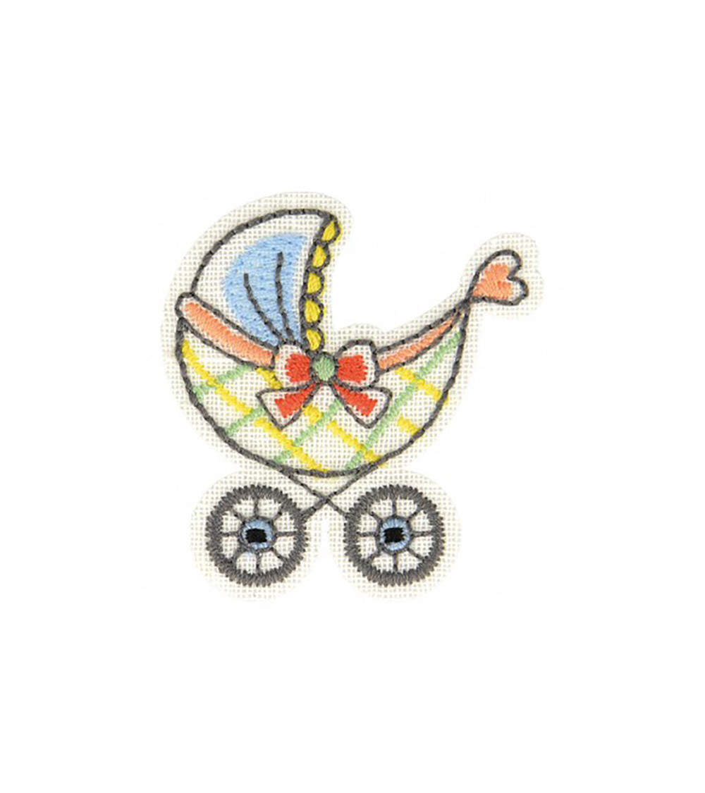 Set mit 3 Bügelflicken für Kinderwagen, 4,5 x 4,5 cm
