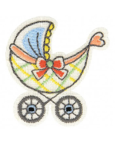 Set mit 3 Bügelflicken für Kinderwagen, 4,5 x 4,5 cm
