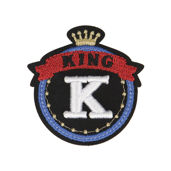 Lot de 3 écussons thermocollants badge royal K King 5cm