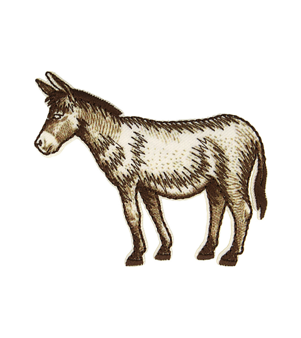 Set of 3 donkey iron-on patches 6.2cm x 5.2cm