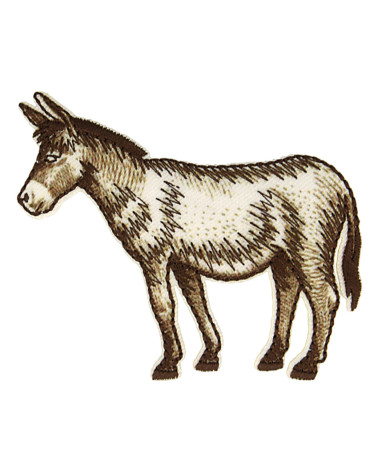Set of 3 iron-on donkey badges 6.2cm x 5.2cm