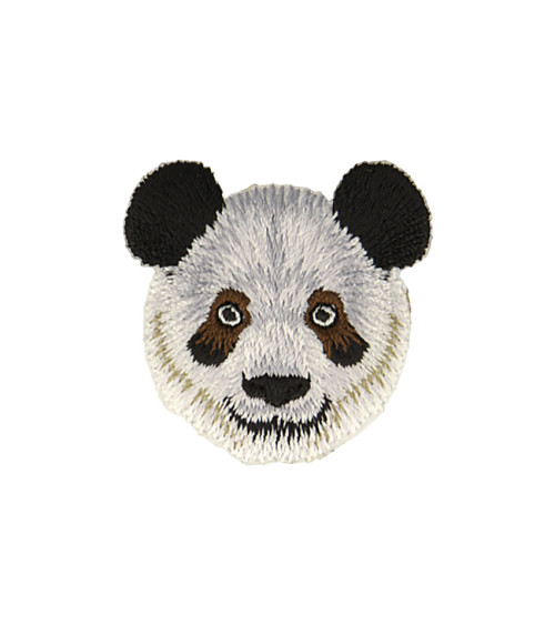 Set of 3 iron-on panda pearl patches 5.5x3.5cm