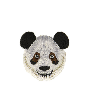 Set di 3 toppe termoadesive con perle panda 5,5x3,5 cm