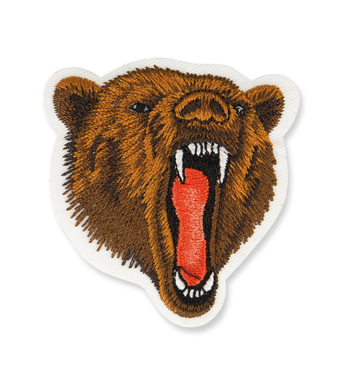 Set of 3 bear head iron-on patches 5x5cm