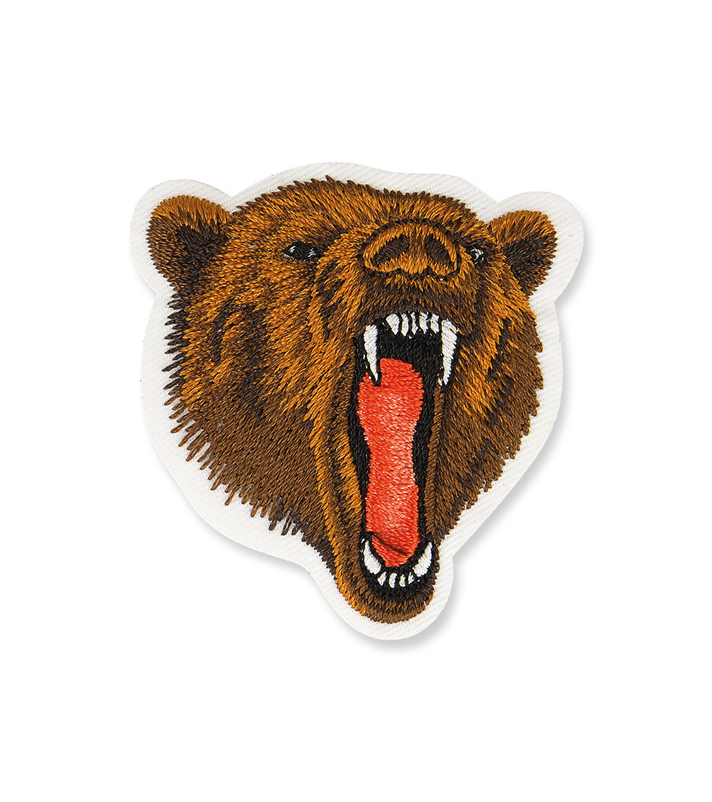 Set of 3 bear head iron-on patches 5x5cm