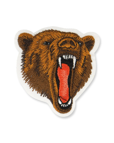 Set of 3 bear head iron-on patches 5x5cm