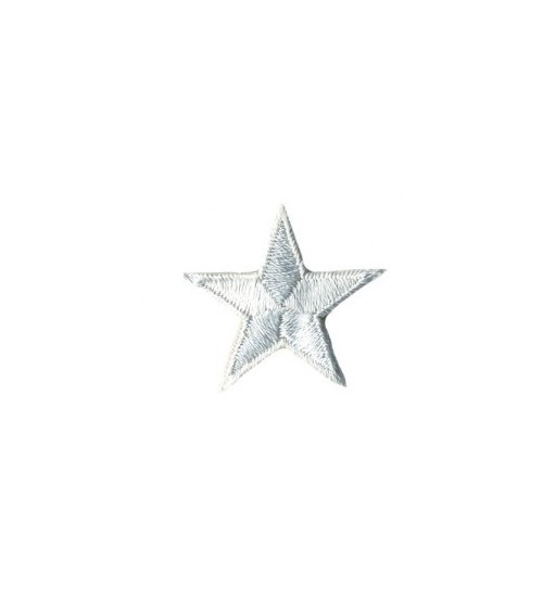 Set of 3 gray star iron-on patches 3cm
