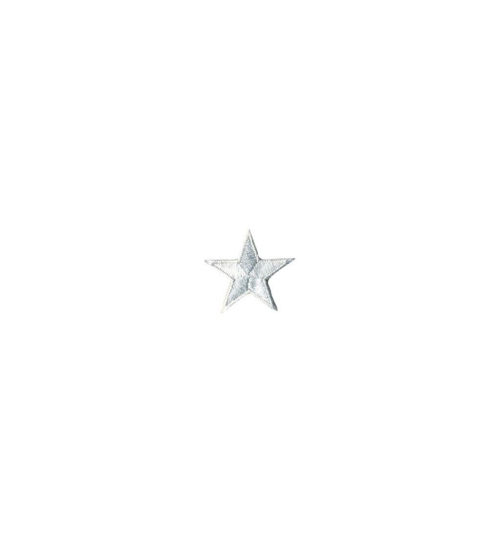 Set of 3 gray star iron-on patches 3cm
