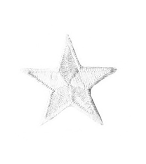Set of 3 white star iron-on patches 3cm
