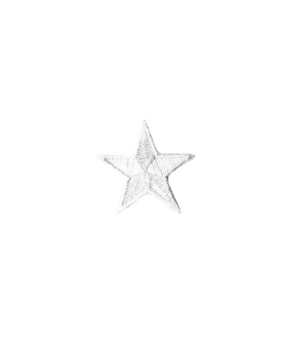 Set of 3 white star iron-on patches 3cm