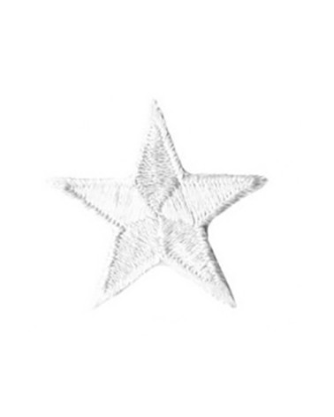 Set of 3 white star iron-on patches 3cm
