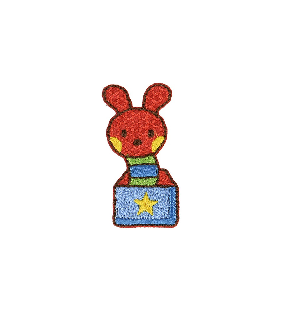 Set of 3 iron-on rabbit toy badges 2x4cm