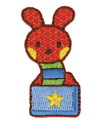 Set of 3 iron-on rabbit toy badges 2x4cm