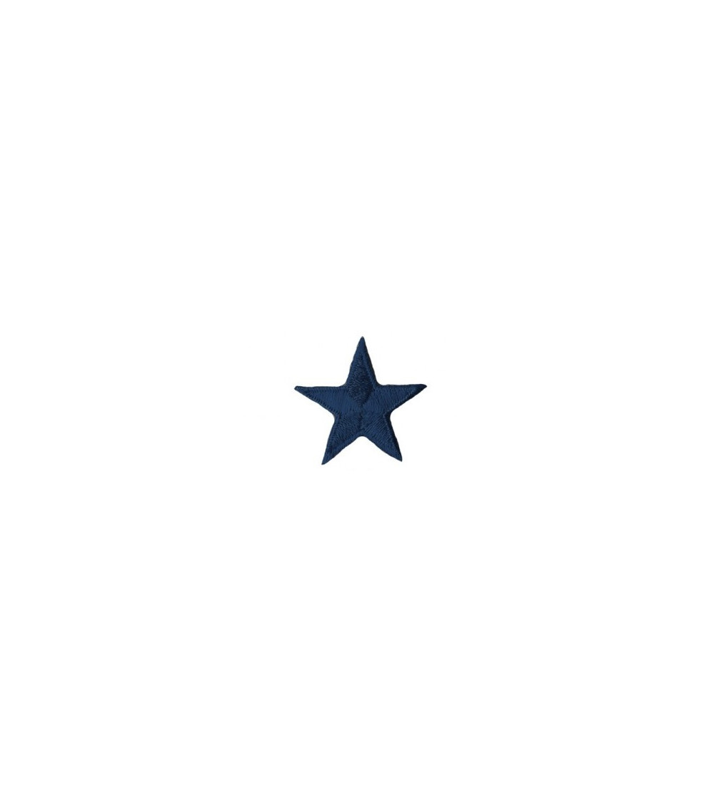 Set of 3 iron-on blue star badges 3cm