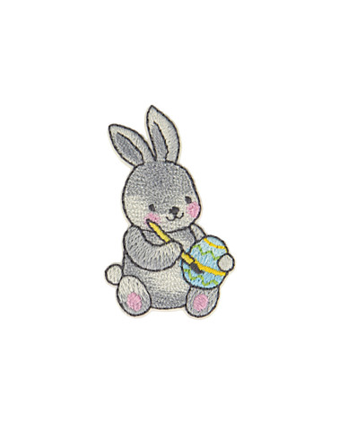 Set of 3 cute animal iron-on patches rabbit painter 2.9cm x 4.7cm