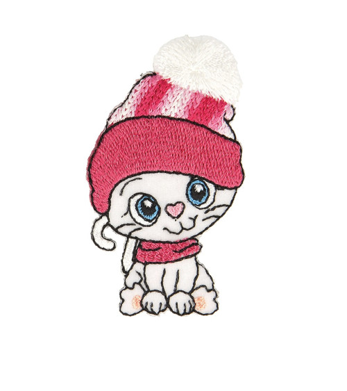 Set of 3 kitten iron-on patches 4x5cm