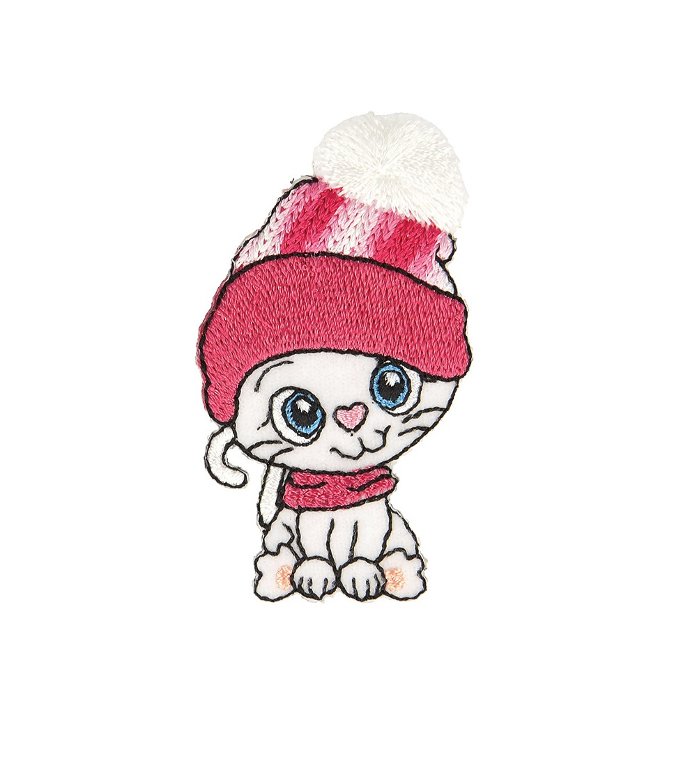 Set of 3 kitten iron-on patches 4x5cm