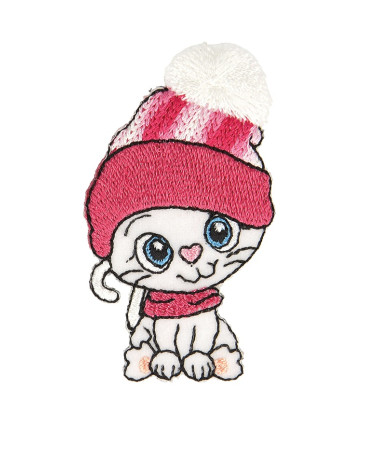 Set of 3 kitten iron-on patches 4x5cm