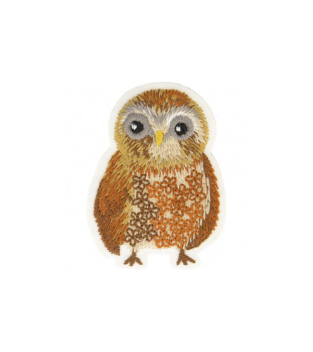 Set of 3 iron-on owl badges 4x5cm