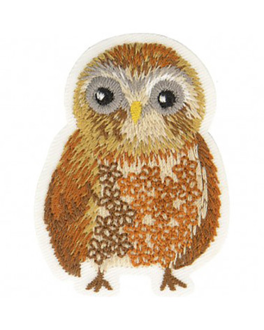 Set of 3 iron-on owl badges 4x5cm