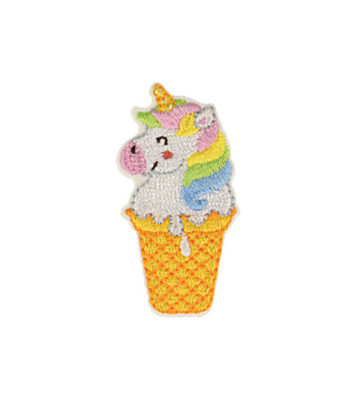 Lot de 3 écussons thermocollants animaux glaces licorne 2,4cm x 4,4cm