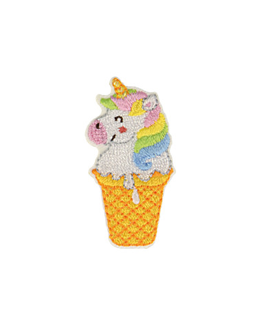 Set of 3 unicorn ice cream animal iron-on patches 2.4cm x 4.4cm