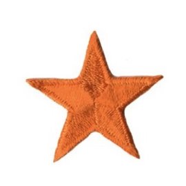 Lot de 3 écussons thermocollants étoile orange 3cm