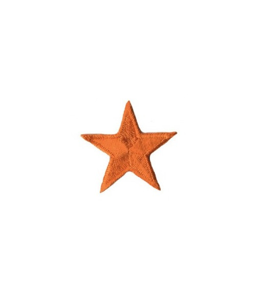 Set of 3 orange star iron-on patches 3cm