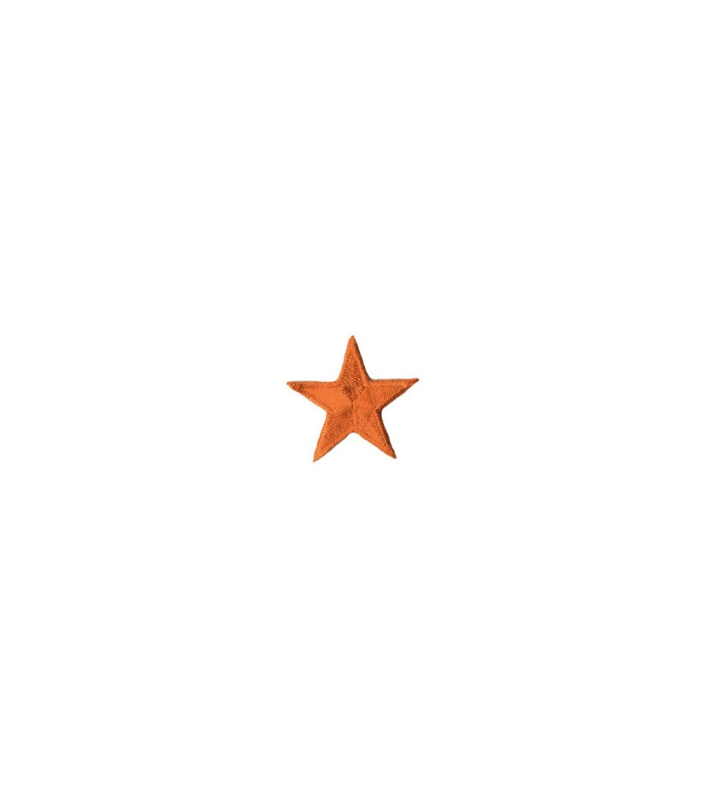 Set of 3 orange star iron-on patches 3cm