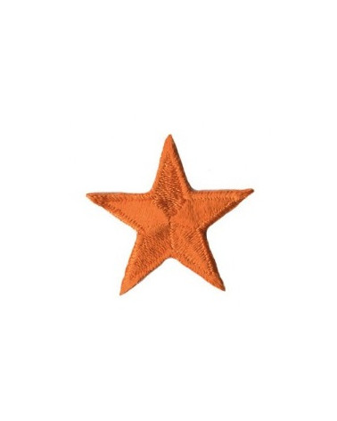 Set of 3 orange star iron-on patches 3cm