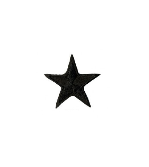 Set of 3 black star iron-on patches 3cm