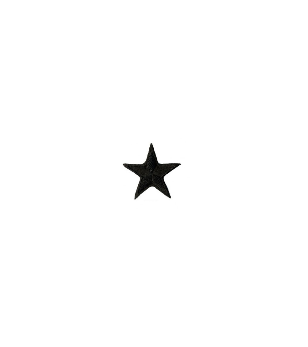 Set of 3 iron-on black star badges 3cm