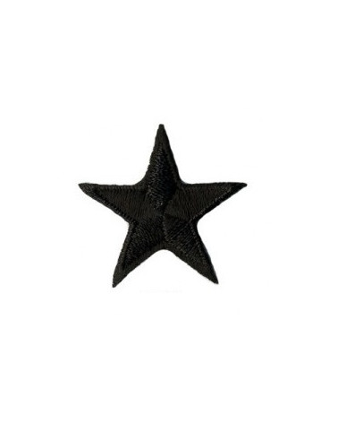 Set of 3 black star iron-on patches 3cm