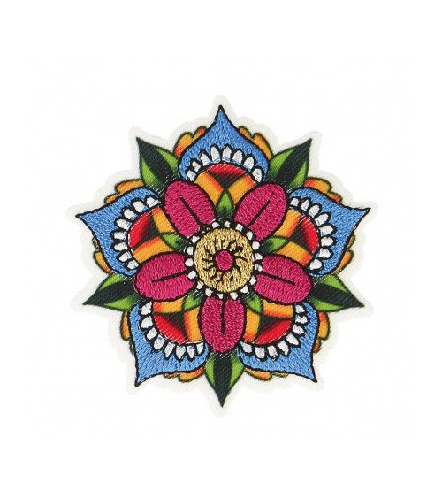 Set of 3 iron-on tattoo flower patches 5.5x5.5cm